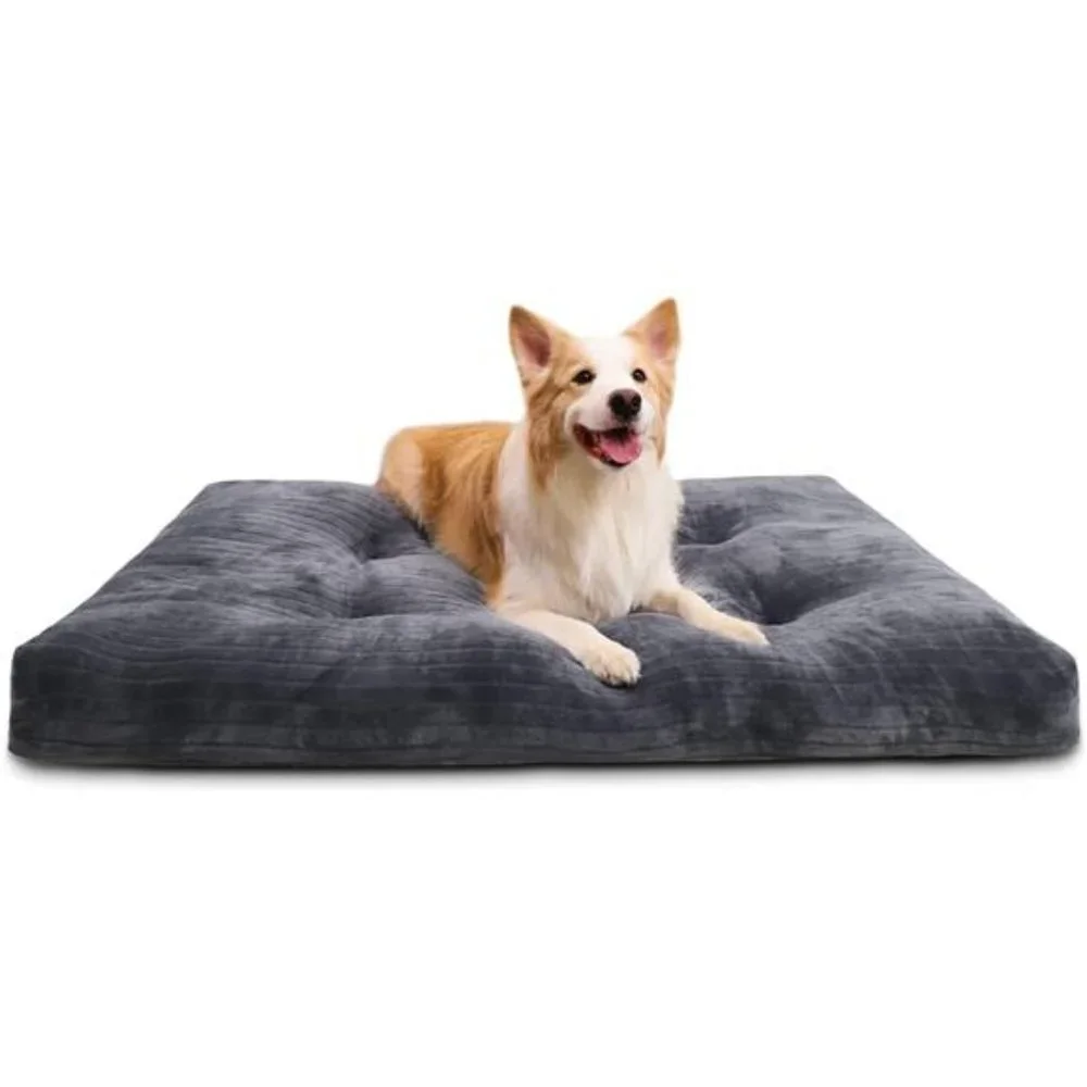 Dog Crate Bed Washable Dog Beds for Large Dogs Deluxe Thick Flannel Fluffy Comfy